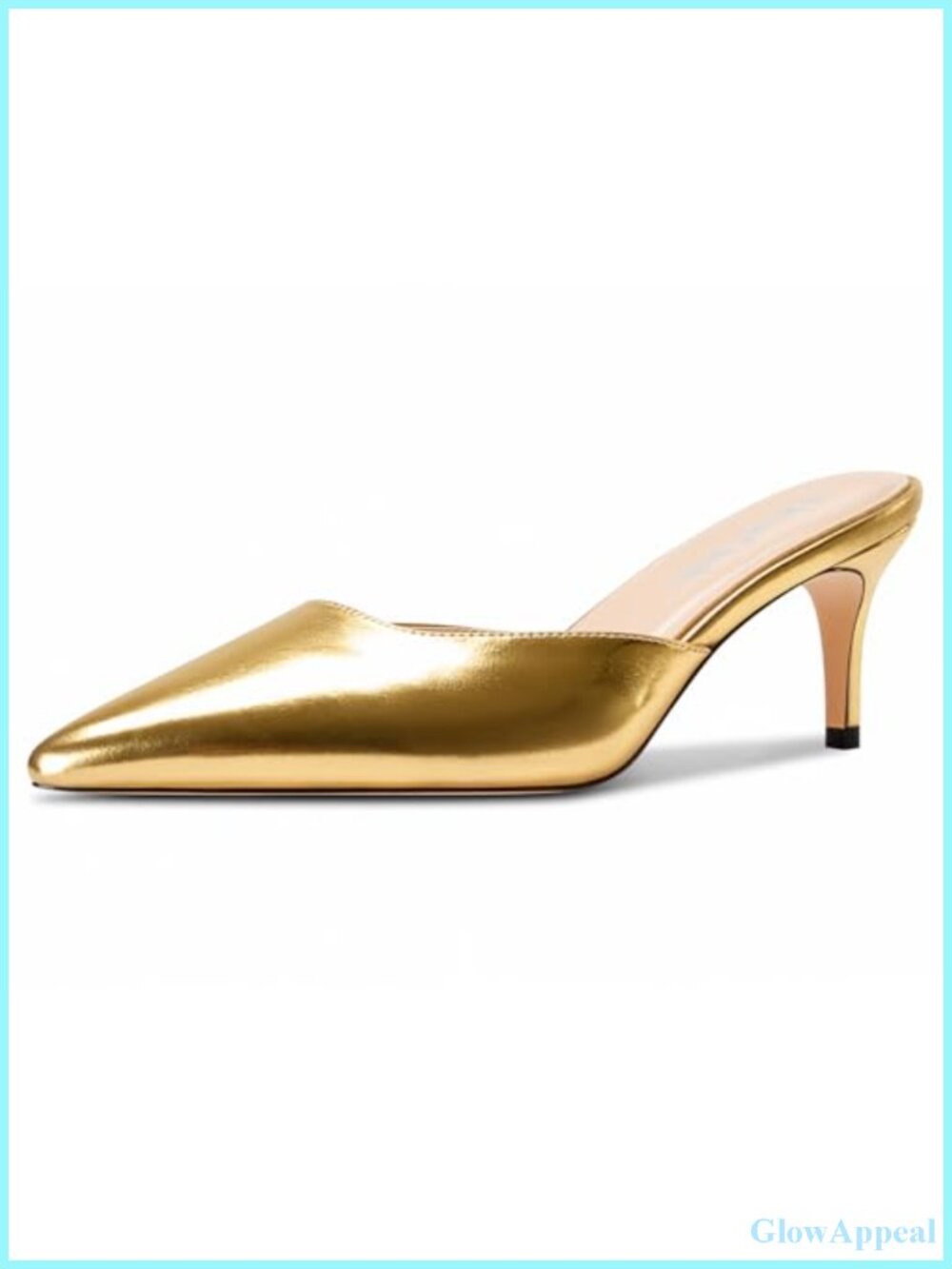 Women Pointed Toe Kitten Heel Mules Slip-on Stiletto Heels Prom Shoes Faux